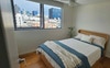 Furnished queen size bedroom. 