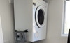 Ironing board, washer, dryer and airers,