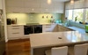 Kitchen with induction stove and built-in steamer