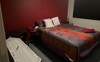 Bedroom 1. QS Bed. Mirrored dresser. Built in robe