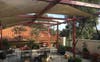 Large terrace, outdoor dining and plants