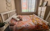 Room can be arranged many ways. Fits a desk 